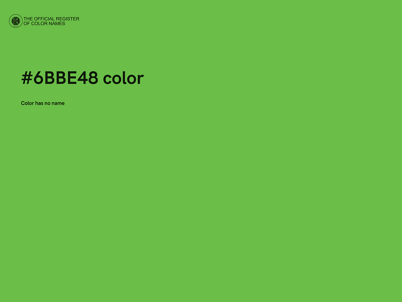 #6BBE48 color image