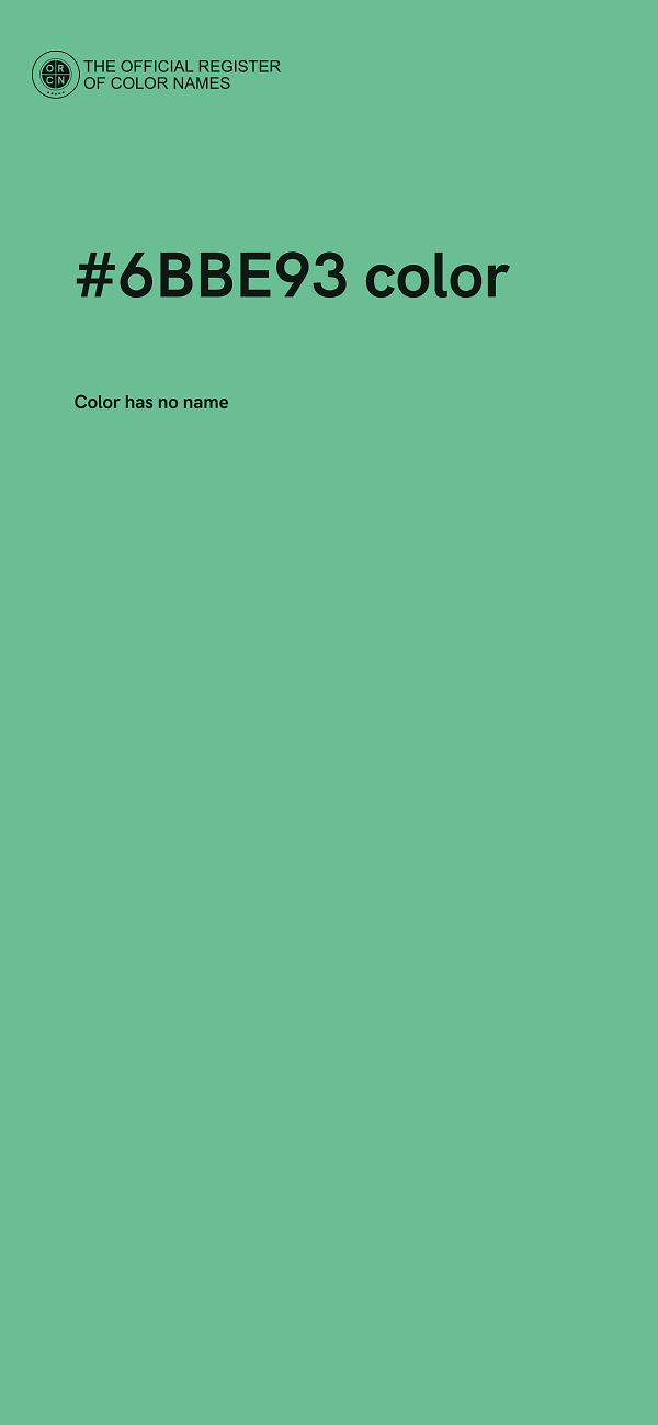 #6BBE93 color image