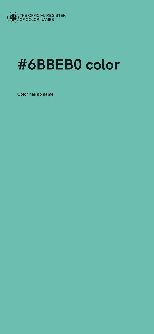 #6BBEB0 color image