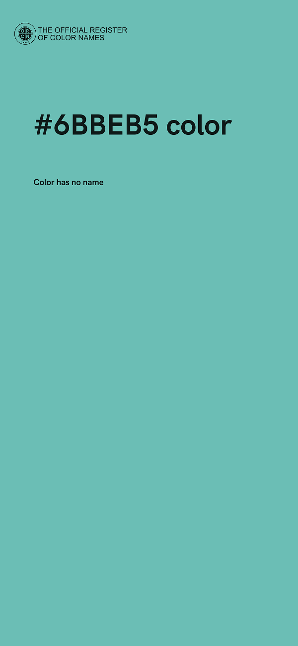 #6BBEB5 color image