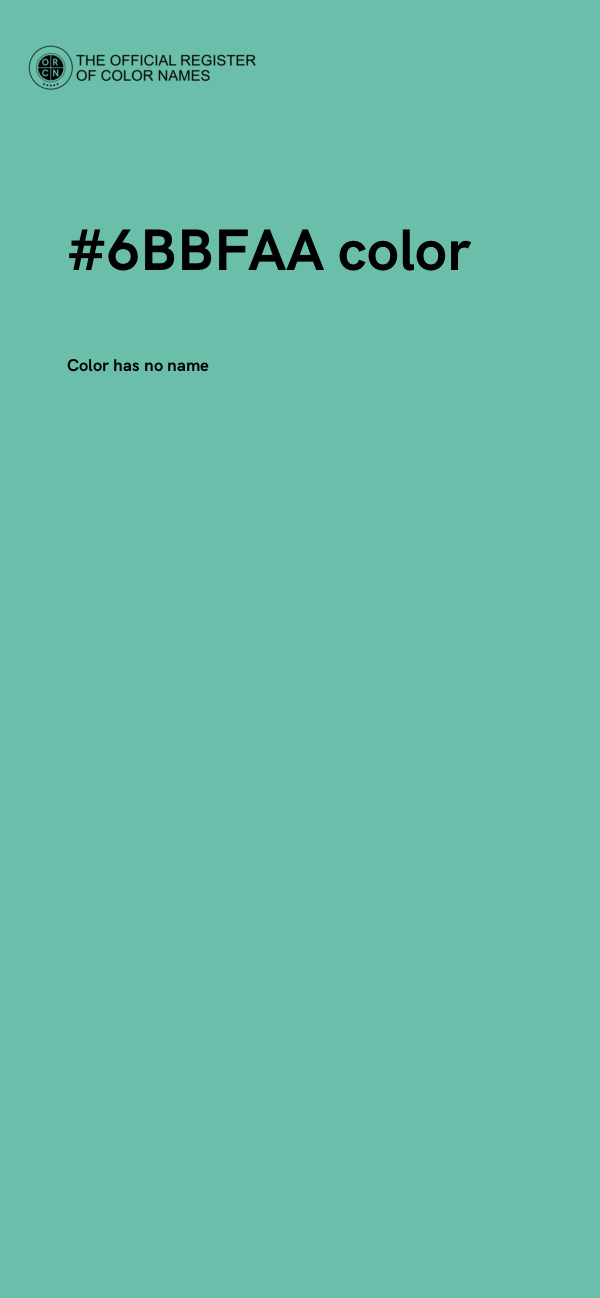 #6BBFAA color image
