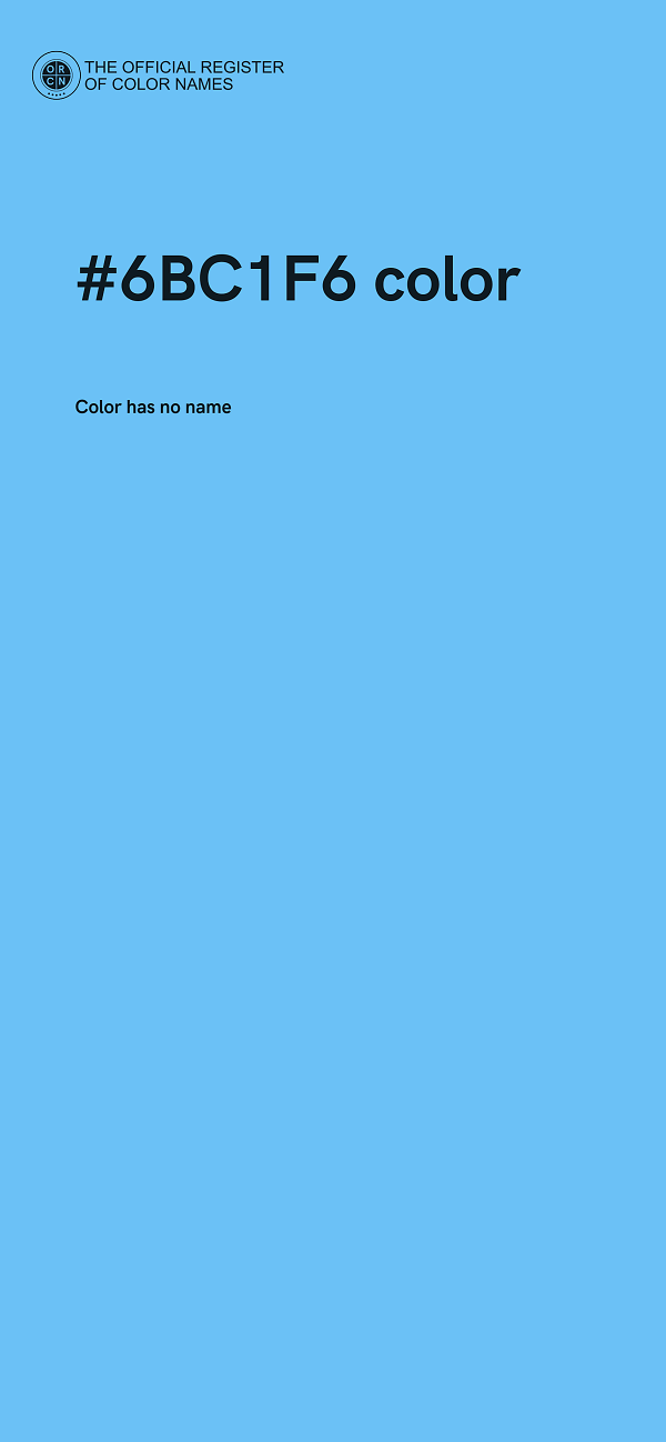 #6BC1F6 color image