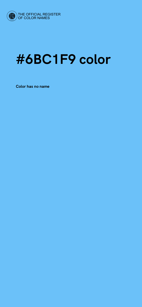 #6BC1F9 color image
