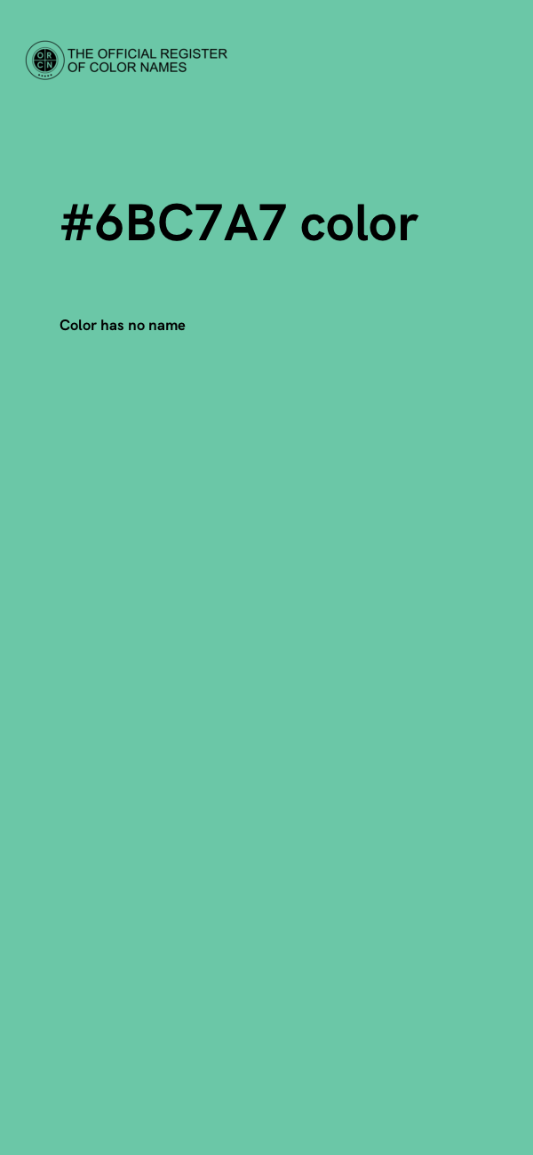 #6BC7A7 color image