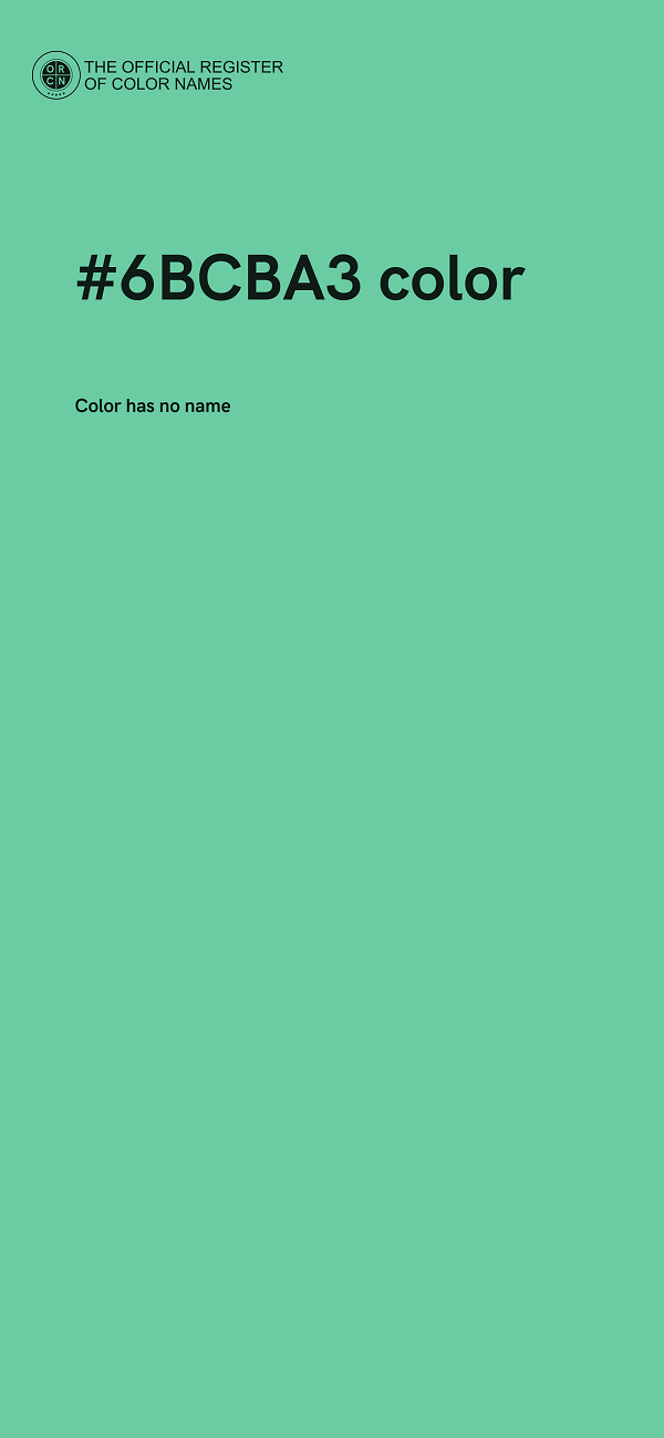 #6BCBA3 color image