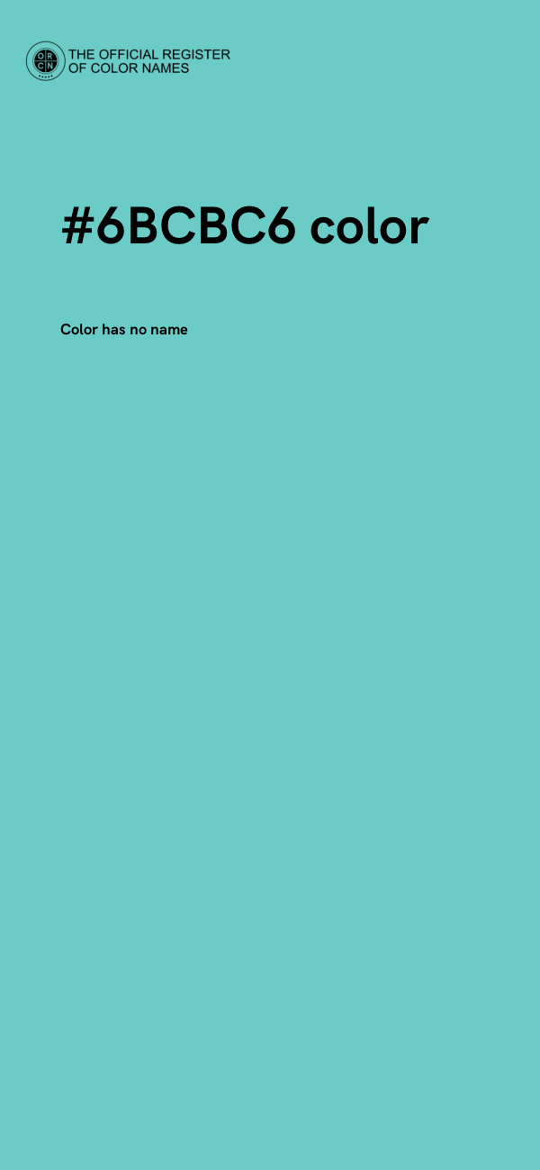 #6BCBC6 color image