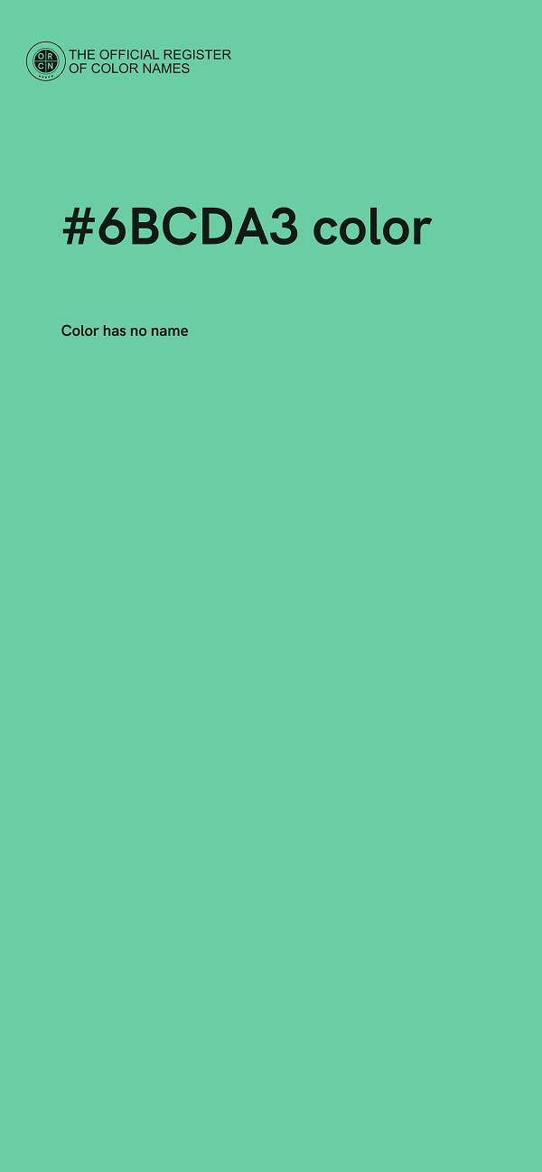 #6BCDA3 color image
