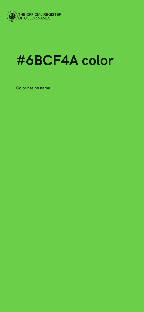 #6BCF4A color image
