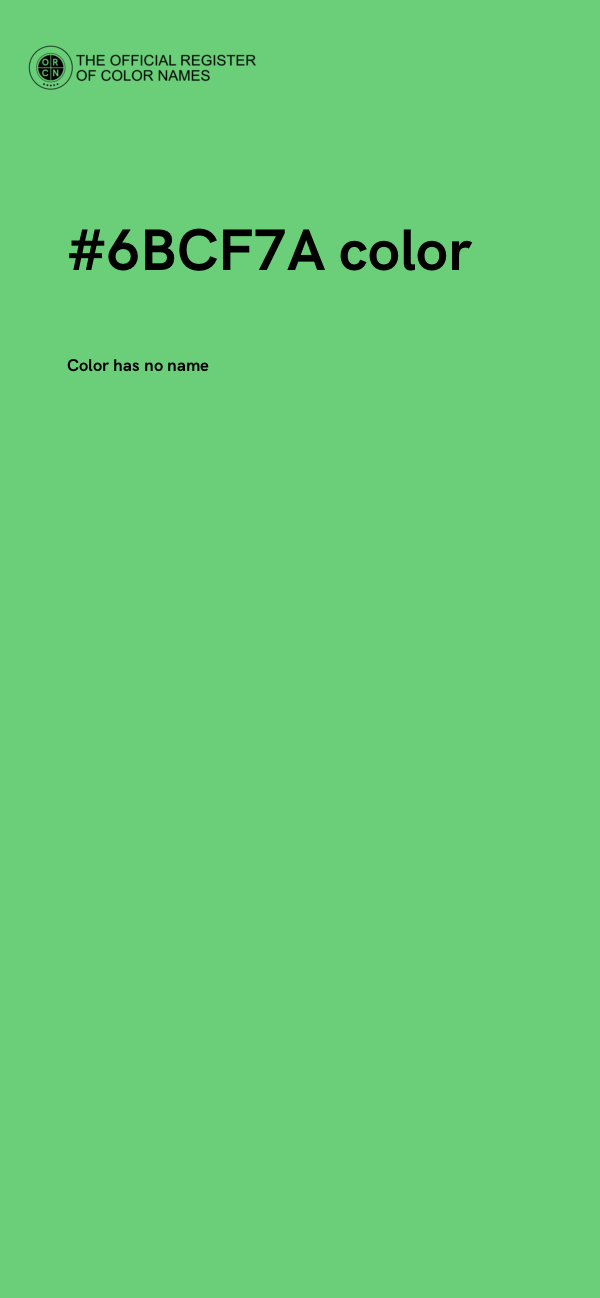 #6BCF7A color image