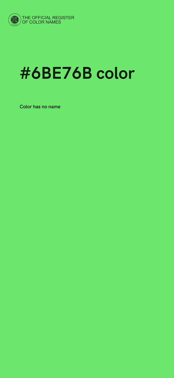 #6BE76B color image