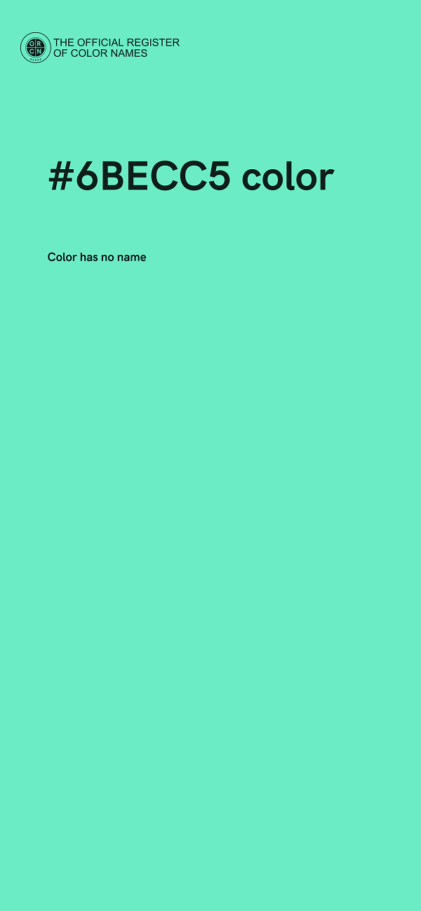 #6BECC5 color image