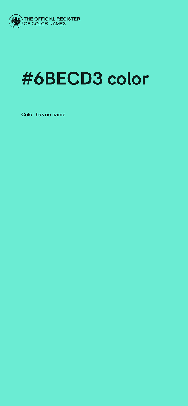 #6BECD3 color image