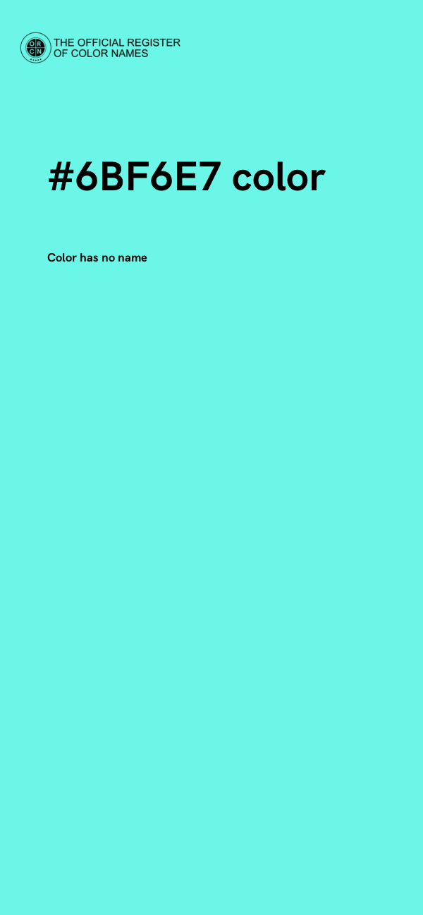 #6BF6E7 color image