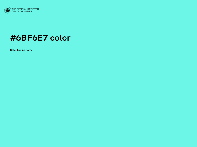 #6BF6E7 color image