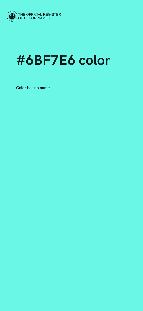 #6BF7E6 color image