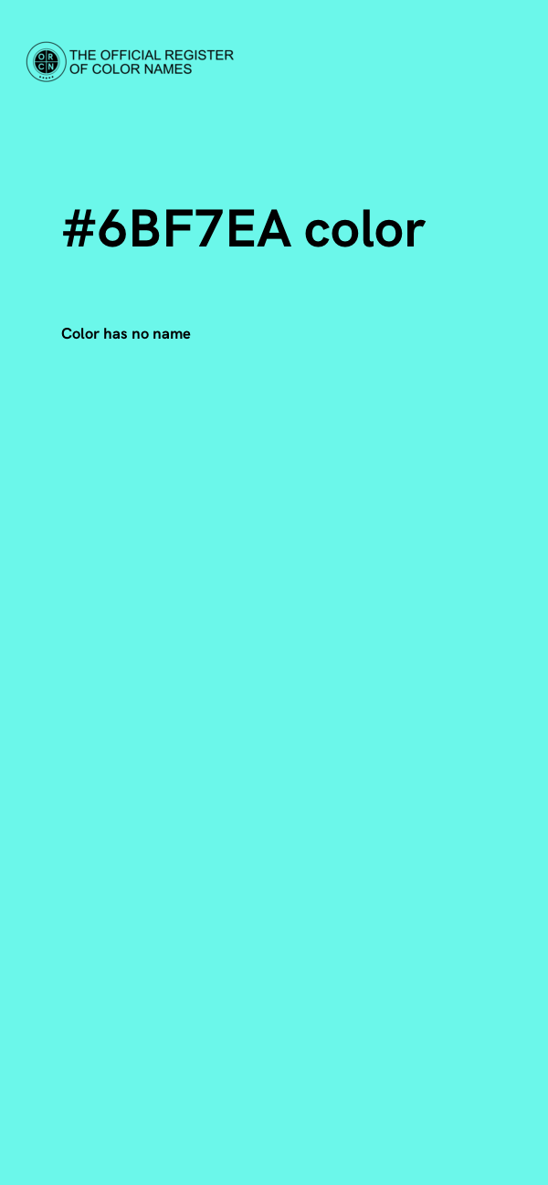 #6BF7EA color image