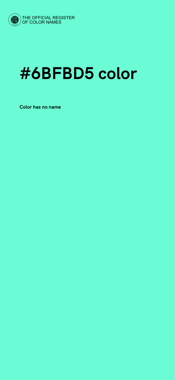 #6BFBD5 color image