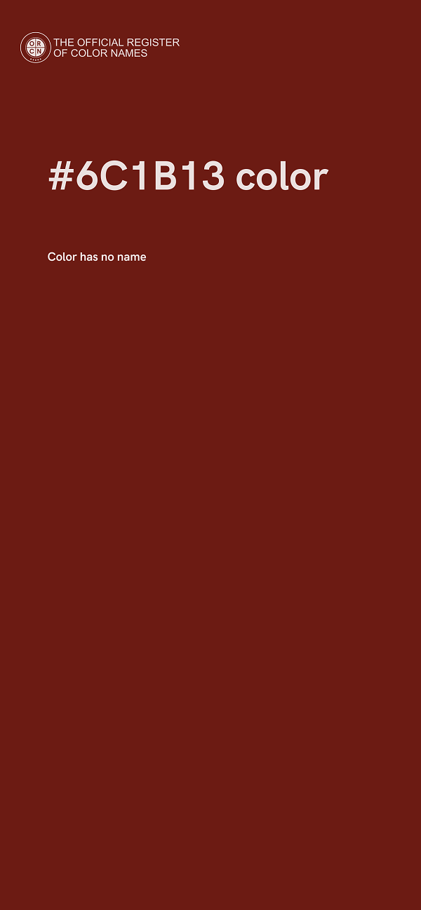 #6C1B13 color image