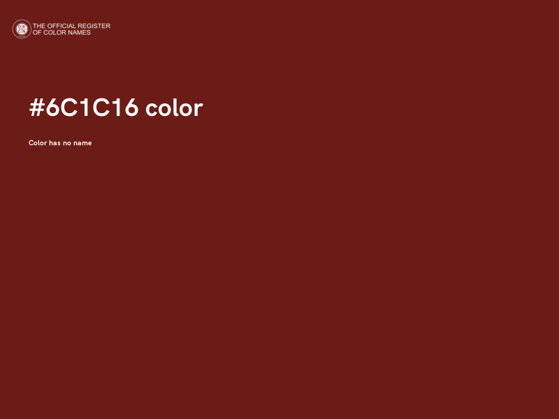 #6C1C16 color image