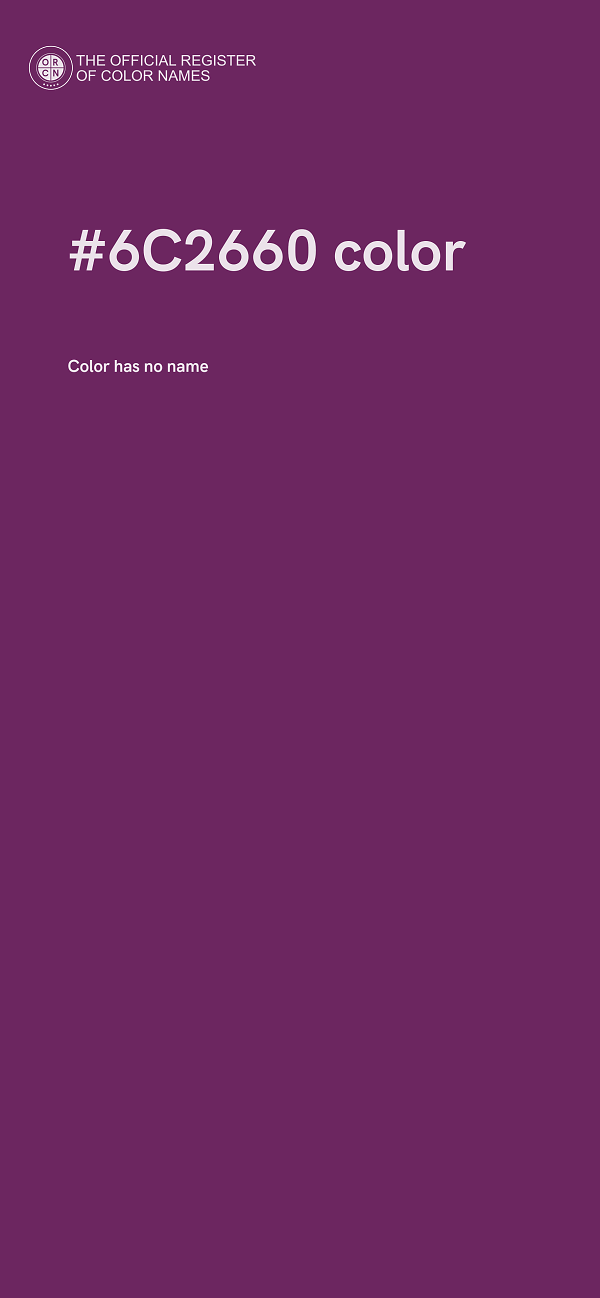 #6C2660 color image