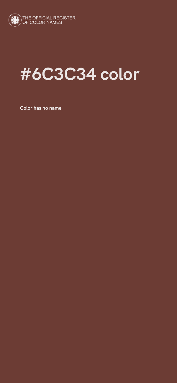 #6C3C34 color image