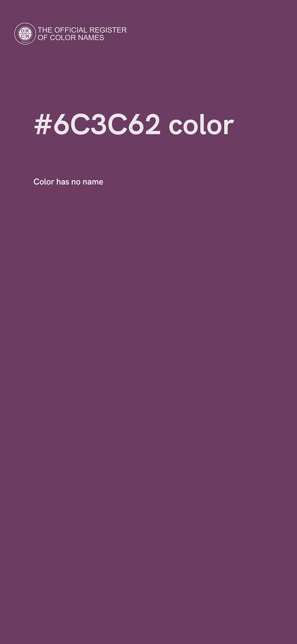 #6C3C62 color image
