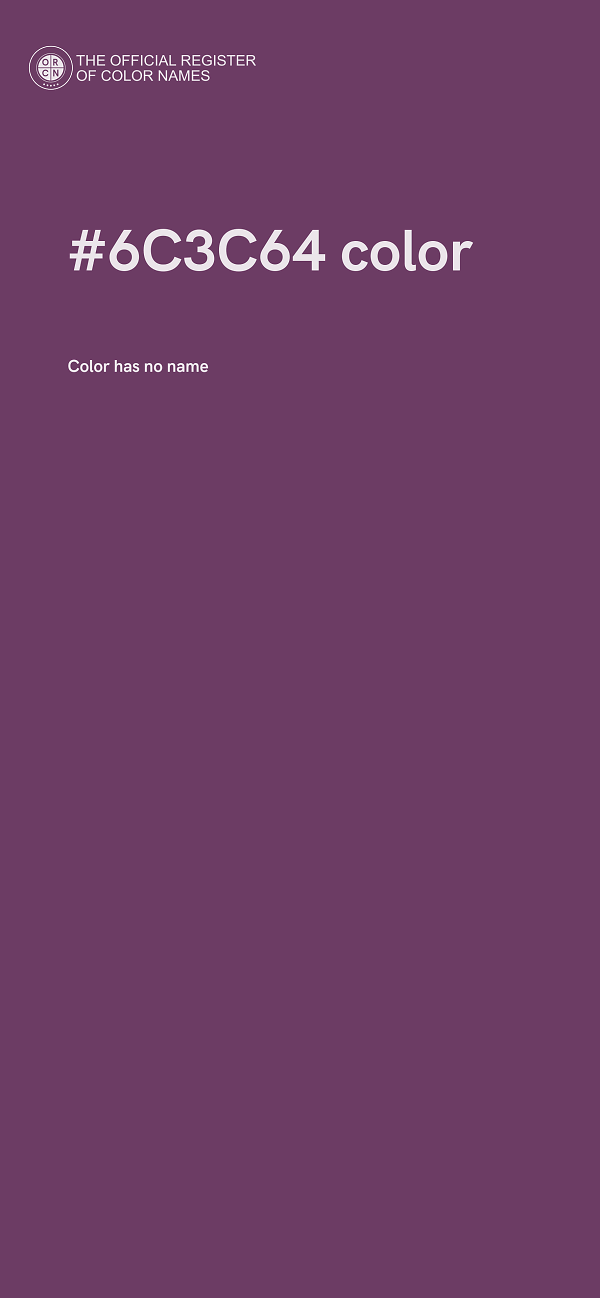 #6C3C64 color image