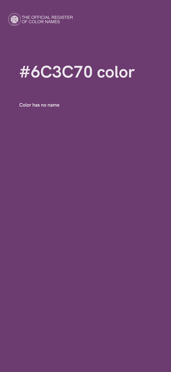 #6C3C70 color image