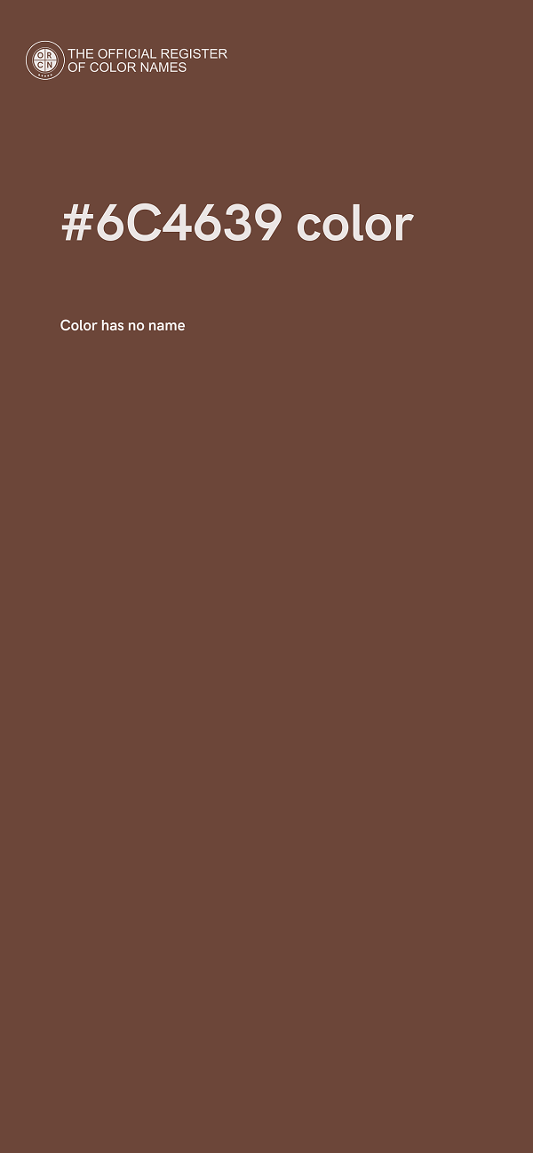 #6C4639 color image
