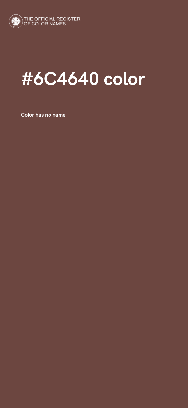 #6C4640 color image