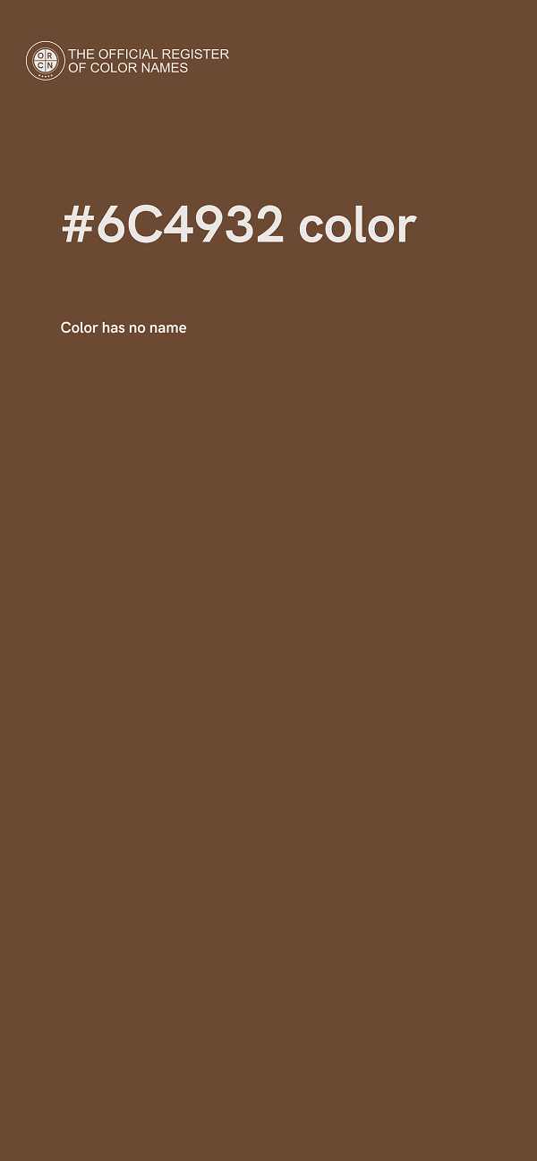 #6C4932 color image