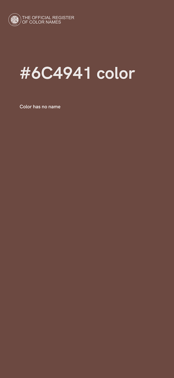 #6C4941 color image