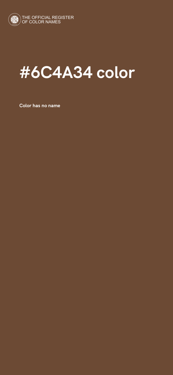 #6C4A34 color image