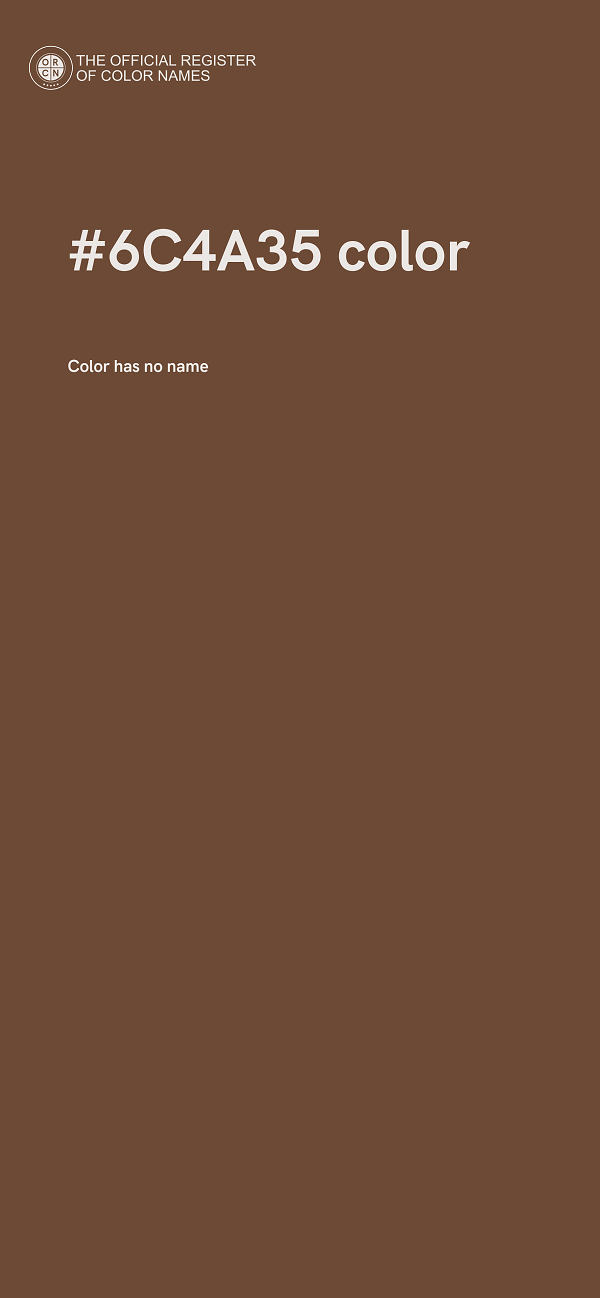 #6C4A35 color image
