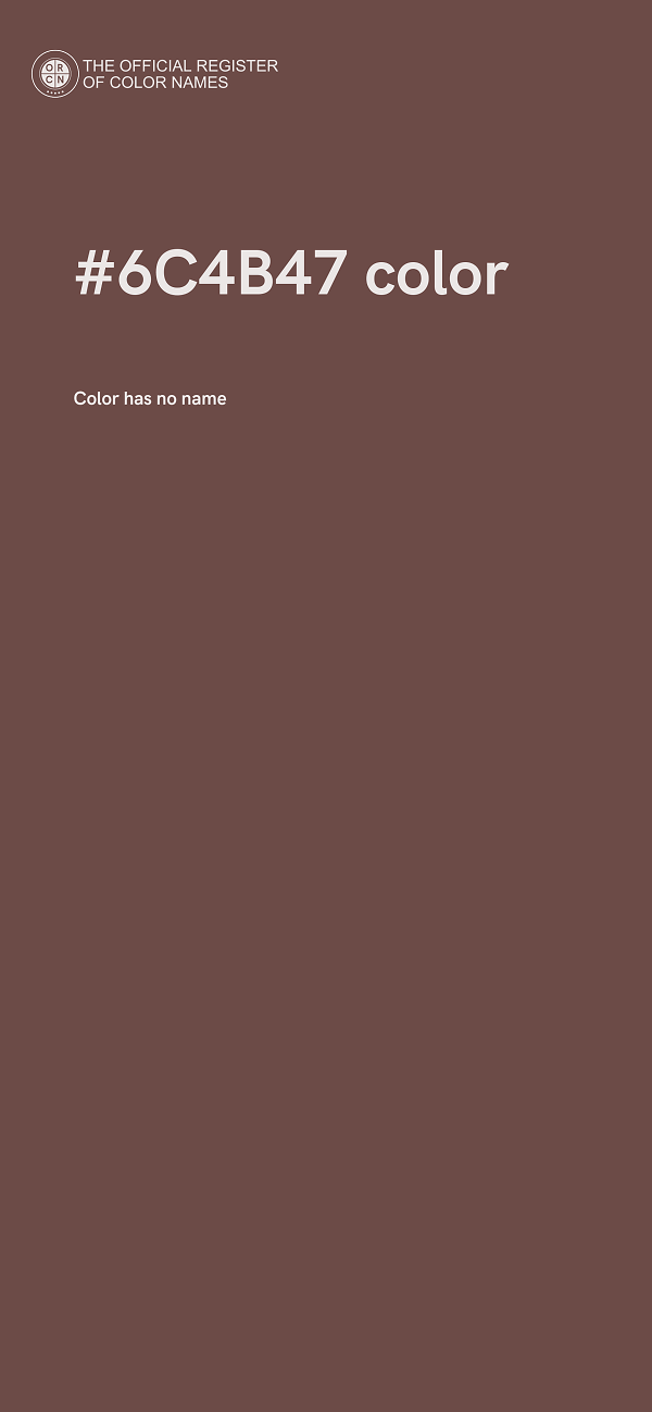 #6C4B47 color image