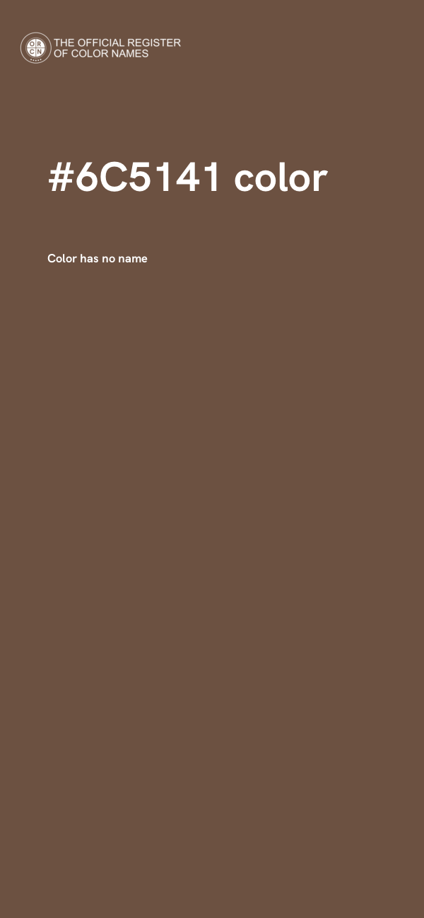 #6C5141 color image