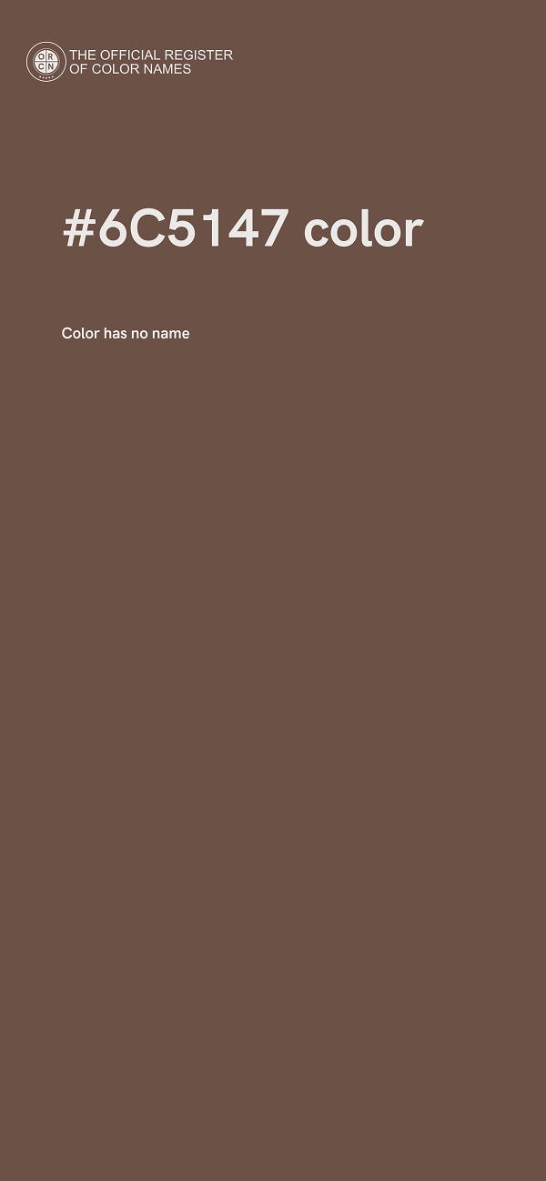 #6C5147 color image