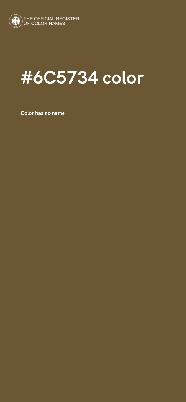 #6C5734 color image