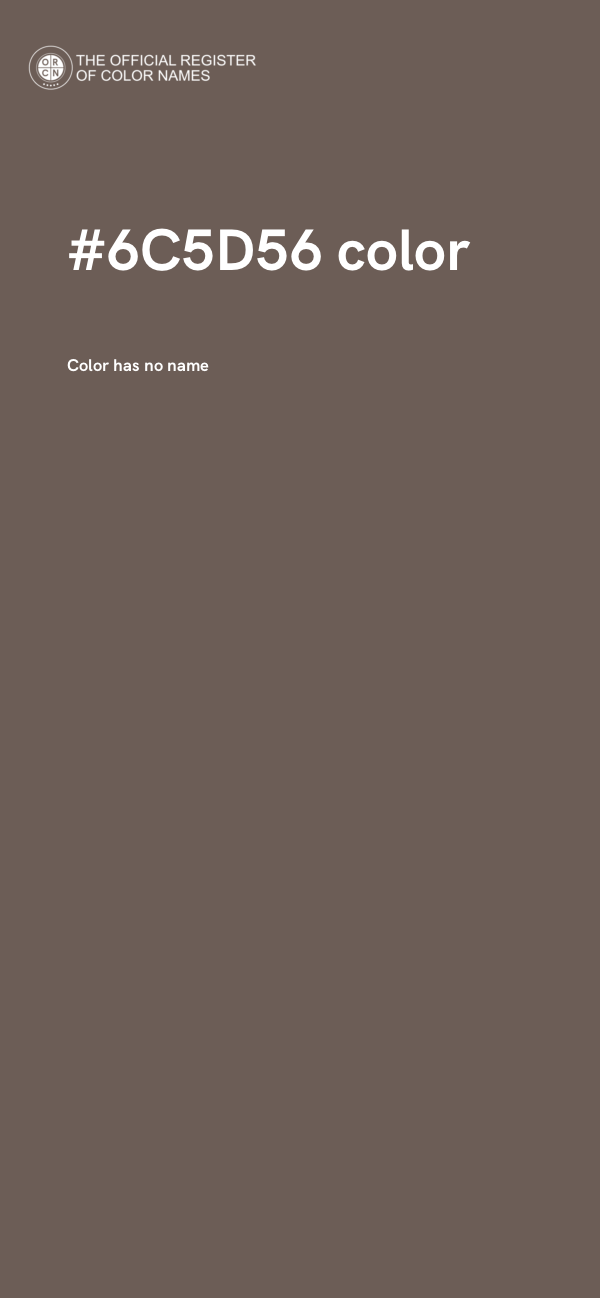 #6C5D56 color image
