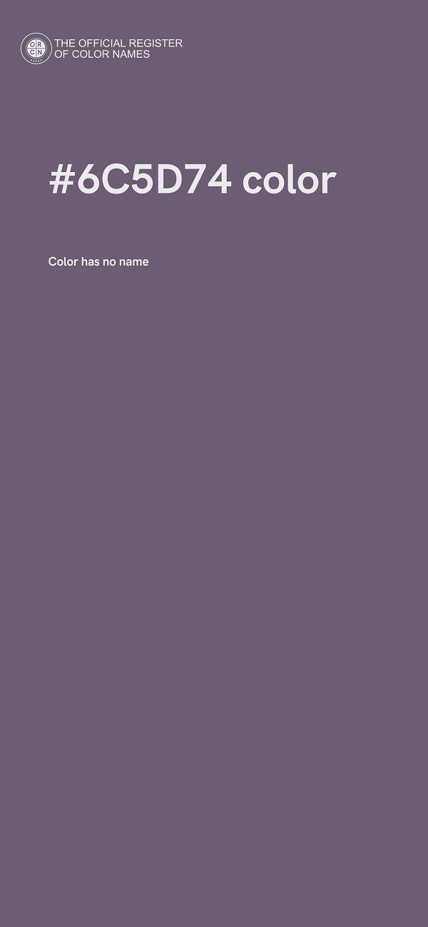 #6C5D74 color image