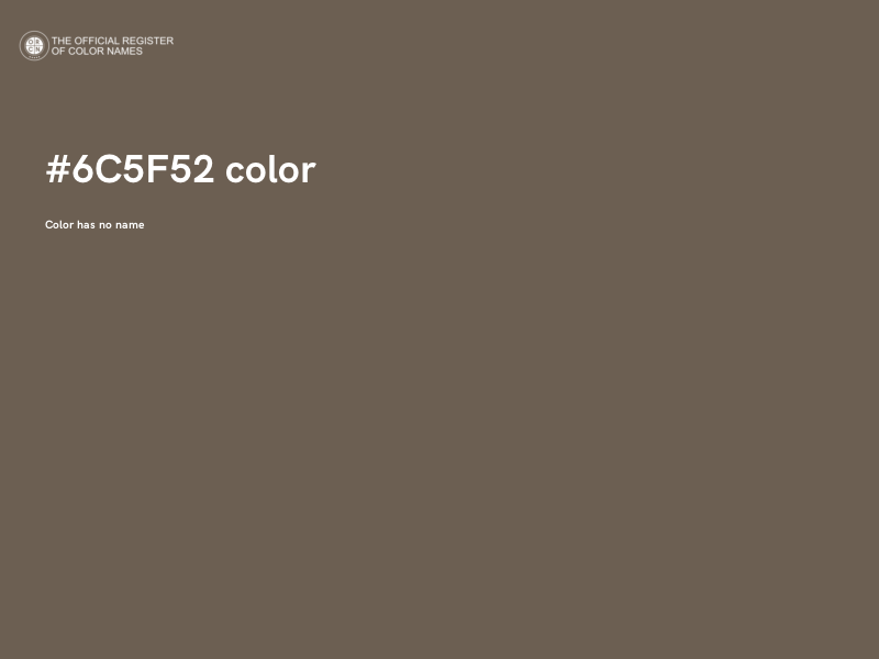 #6C5F52 color image