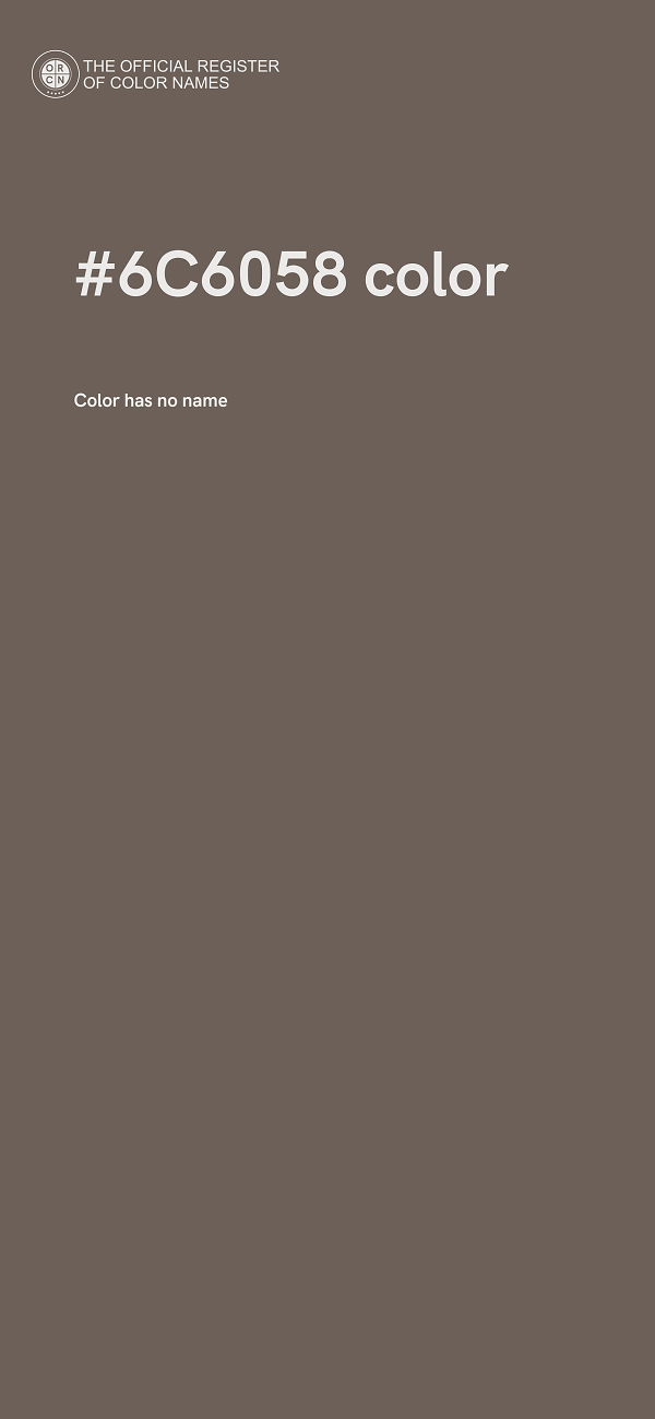 #6C6058 color image