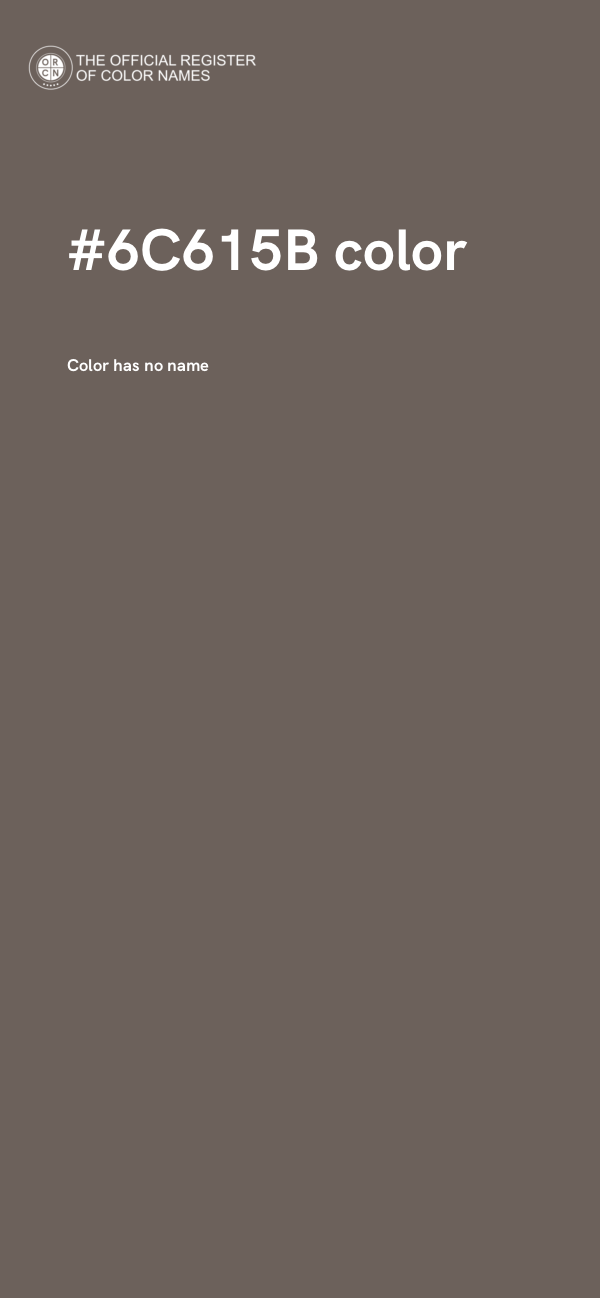 #6C615B color image