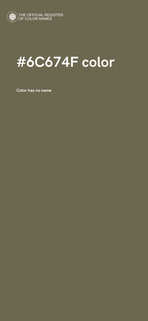 #6C674F color image