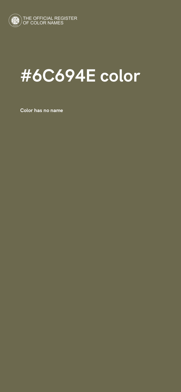 #6C694E color image
