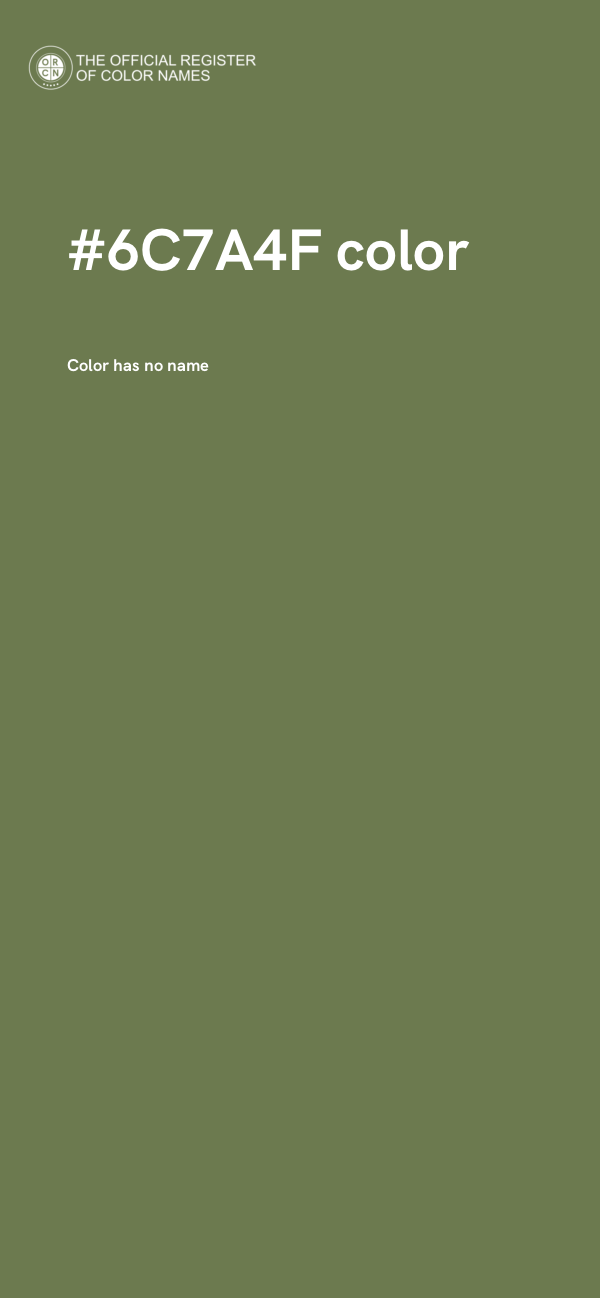 #6C7A4F color image