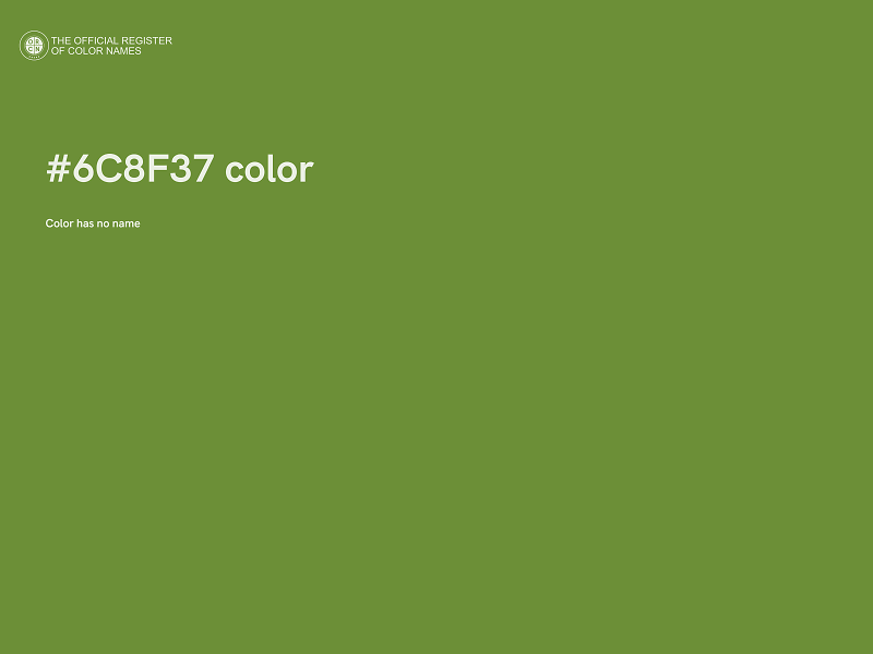 #6C8F37 color image