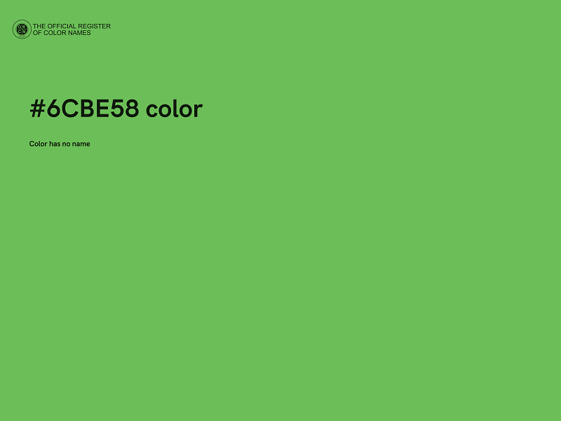 #6CBE58 color image