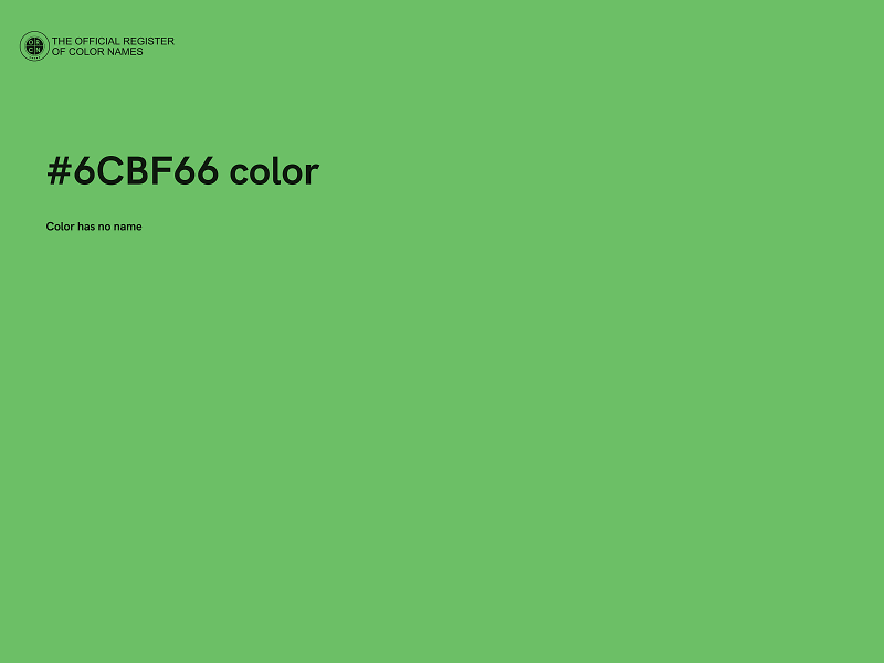 #6CBF66 color image