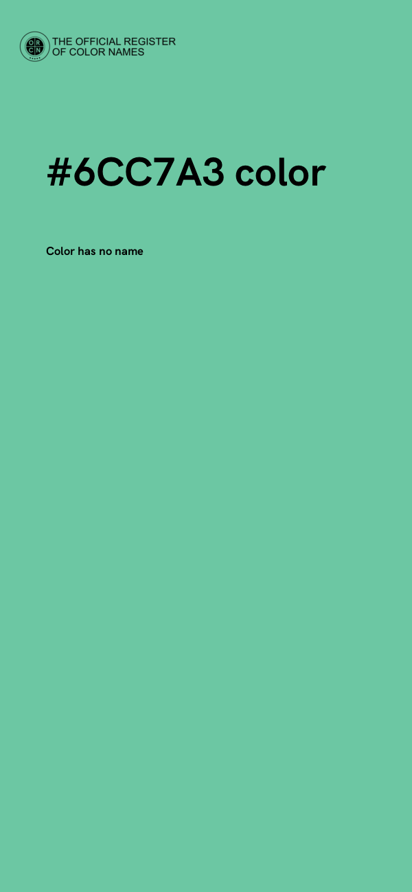 #6CC7A3 color image